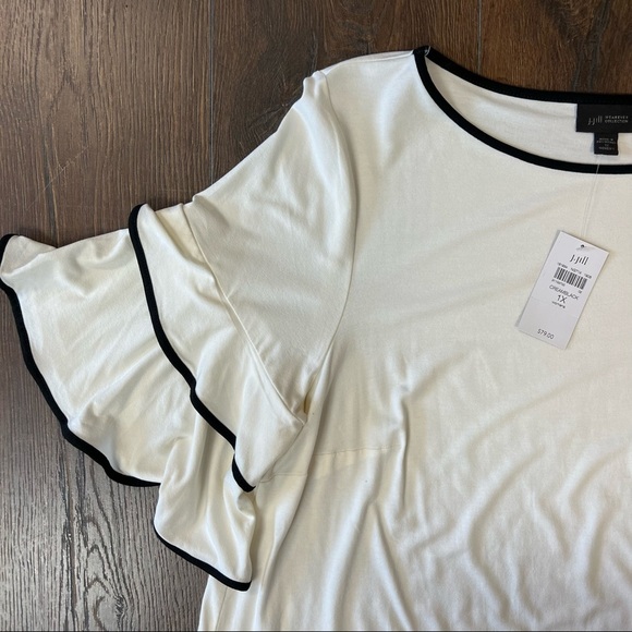 J Jill wearever piped ruffle sleeve SZ 1X - Picture 4 of 4
